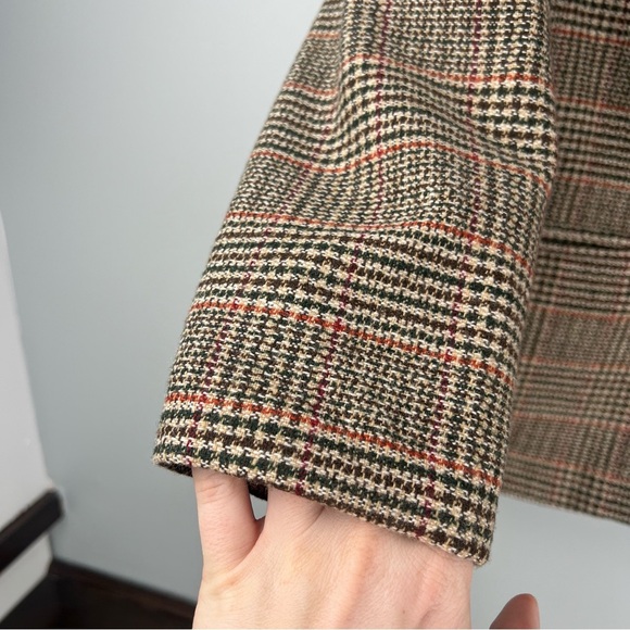 Vintage Fay Leslie Blazer Womens Plaid Size 6P Brown Jacket - Picture 9 of 15